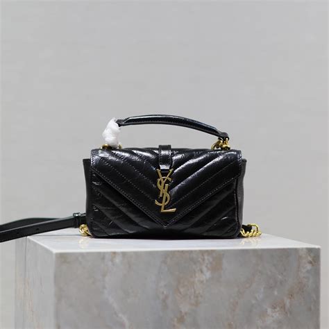 ysl college bag small nude|COLLEGE mini chain bag in shiny crackled leather .